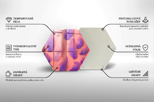Tabla de cortar de vidrio Plumas esponjosas