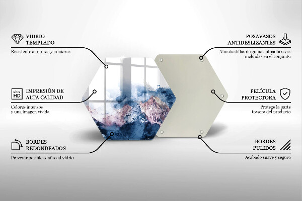 Tabla de cortar de vidrio Montañas pintadas abstractas