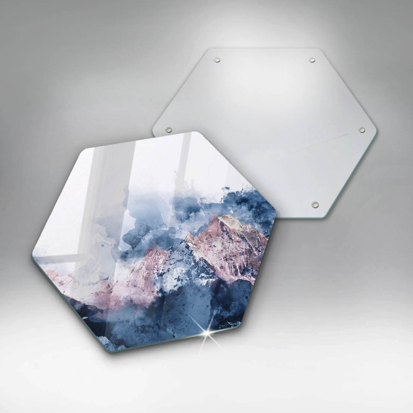 Tabla de cortar de vidrio Montañas pintadas abstractas