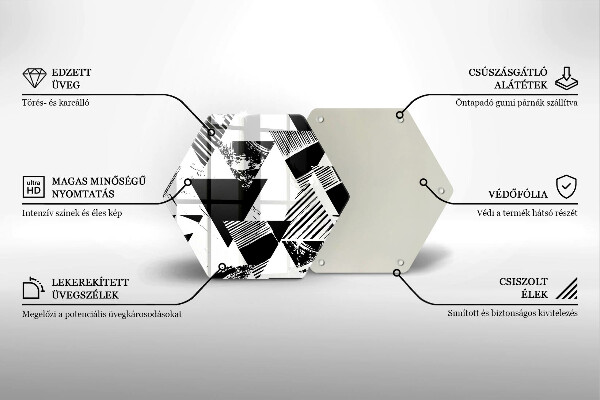Tabla de cortar de vidrio Triángulos geométricos