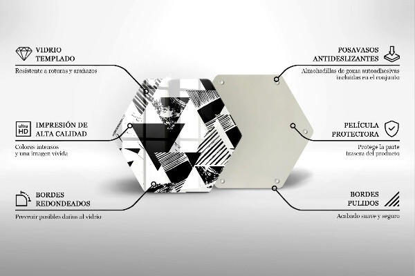 Tabla de cortar de vidrio Triángulos geométricos
