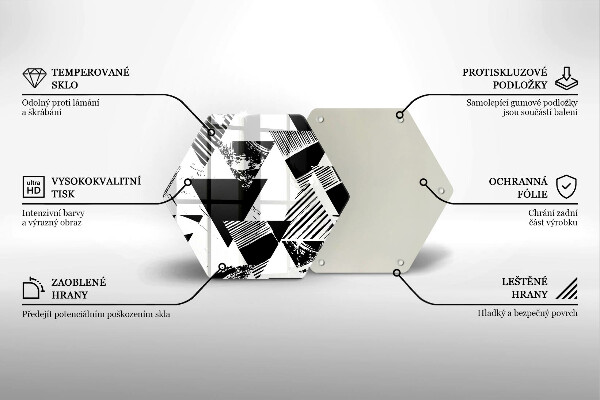 Tabla de cortar de vidrio Triángulos geométricos