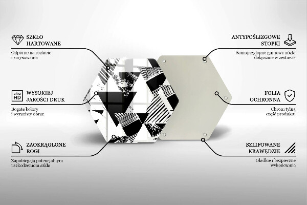 Tabla de cortar de vidrio Triángulos geométricos