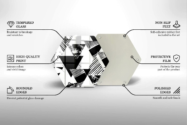 Tabla de cortar de vidrio Triángulos geométricos