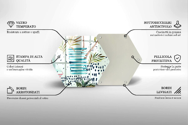Tabla de cortar de vidrio Ilustraciones de vacaciones