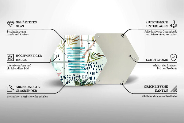 Tabla de cortar de vidrio Ilustraciones de vacaciones