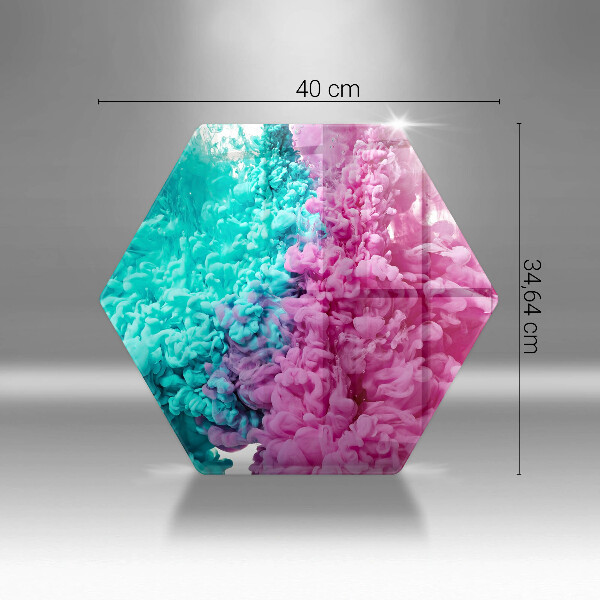 Tabla de cortar de vidrio Humo rosa turquesa