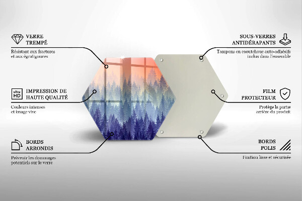 Tabla de cortar de vidrio Bosque al atardecer