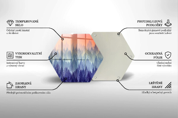 Tabla de cortar de vidrio Bosque al atardecer