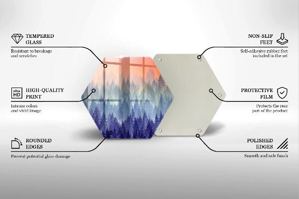 Tabla de cortar de vidrio Bosque al atardecer