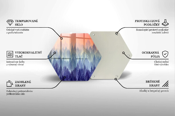 Tabla de cortar de vidrio Bosque al atardecer
