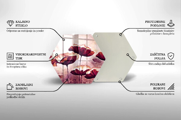Tabla de cortar de vidrio Pintura de flores