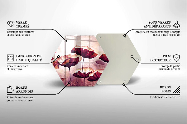 Tabla de cortar de vidrio Pintura de flores