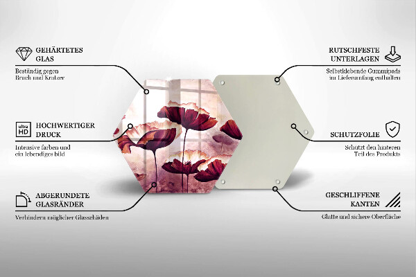 Tabla de cortar de vidrio Pintura de flores