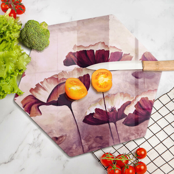 Tabla de cortar de vidrio Pintura de flores