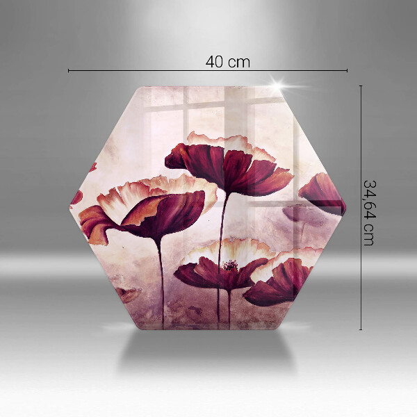 Tabla de cortar de vidrio Pintura de flores