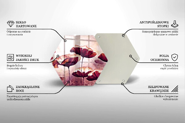 Tabla de cortar de vidrio Pintura de flores