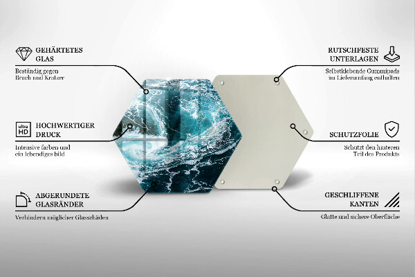 Tabla de cortar de vidrio Olas de agua espumosas