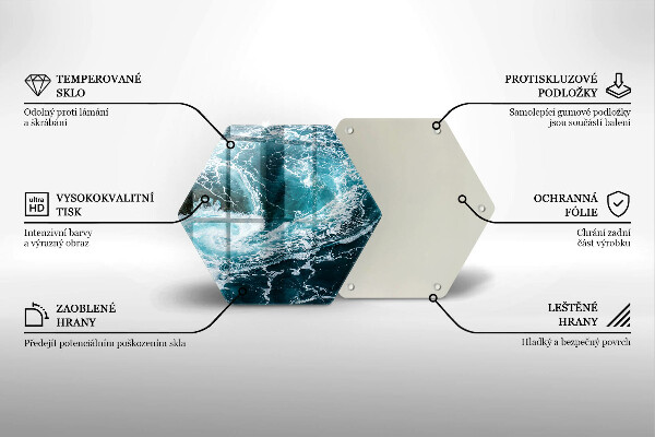 Tabla de cortar de vidrio Olas de agua espumosas