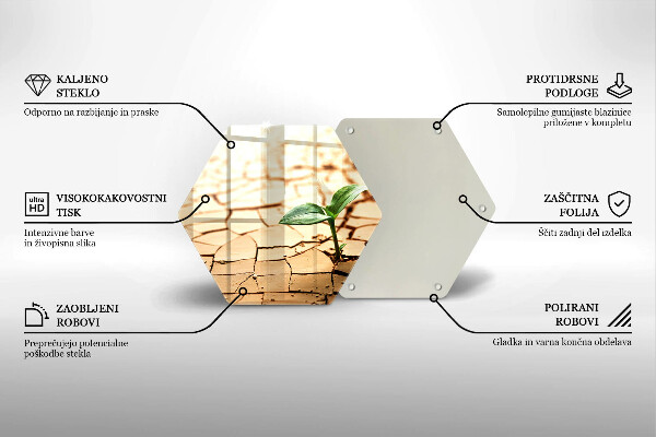 Tabla de cortar de vidrio Una planta solitaria