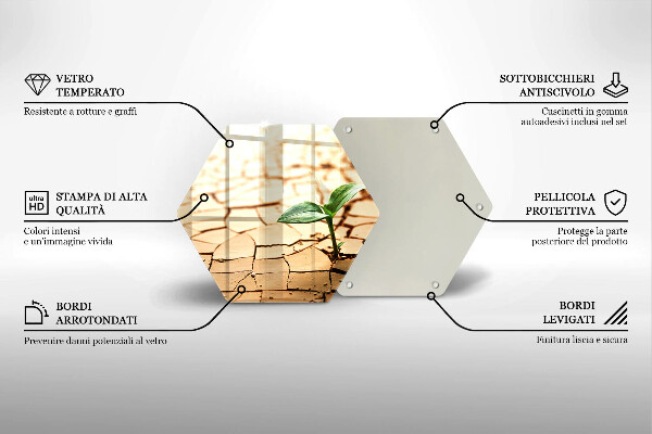 Tabla de cortar de vidrio Una planta solitaria