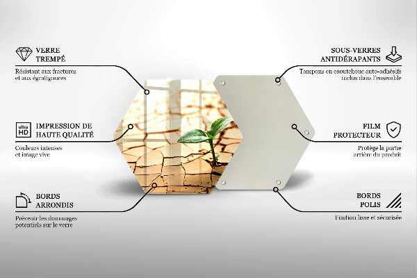 Tabla de cortar de vidrio Una planta solitaria