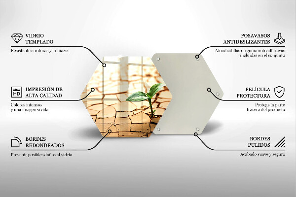 Tabla de cortar de vidrio Una planta solitaria