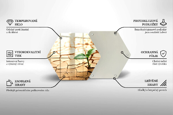 Tabla de cortar de vidrio Una planta solitaria
