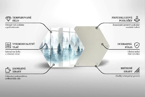 Tabla de cortar de vidrio Bosque de invierno pintado