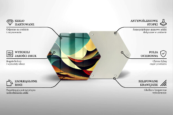 Tabla de cortar de vidrio Abstracción de formas