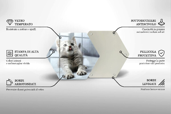 Tabla de cortar de vidrio Pequeño gatito lindo