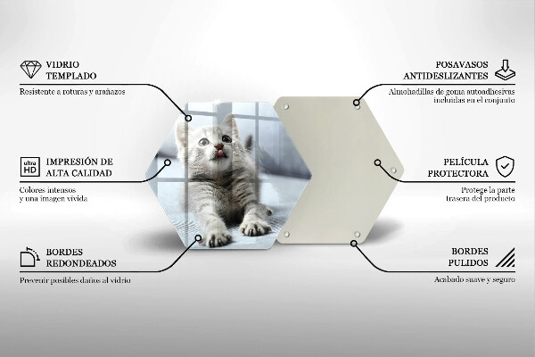 Tabla de cortar de vidrio Pequeño gatito lindo