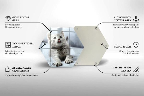 Tabla de cortar de vidrio Pequeño gatito lindo