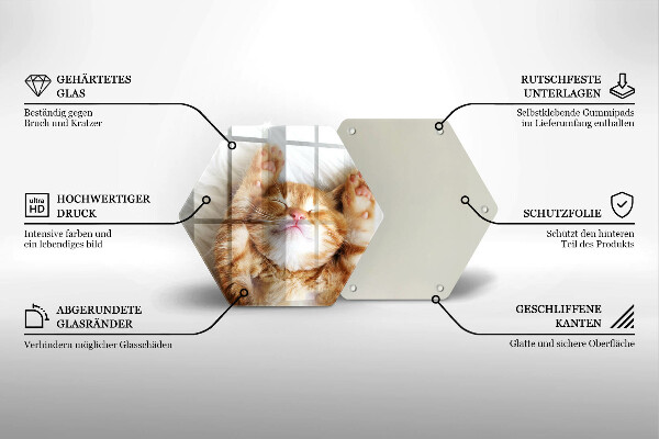 Tabla de cortar de vidrio Pequeño gatito lindo