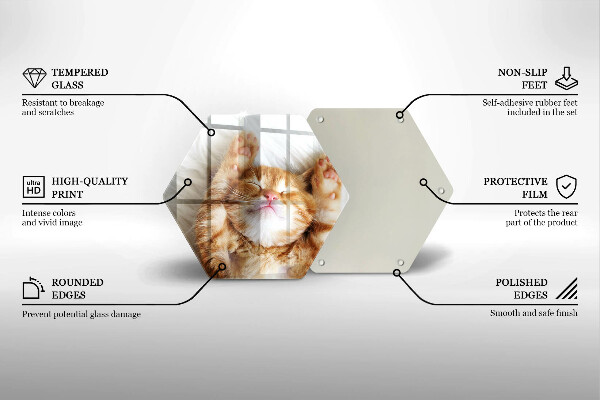 Tabla de cortar de vidrio Pequeño gatito lindo