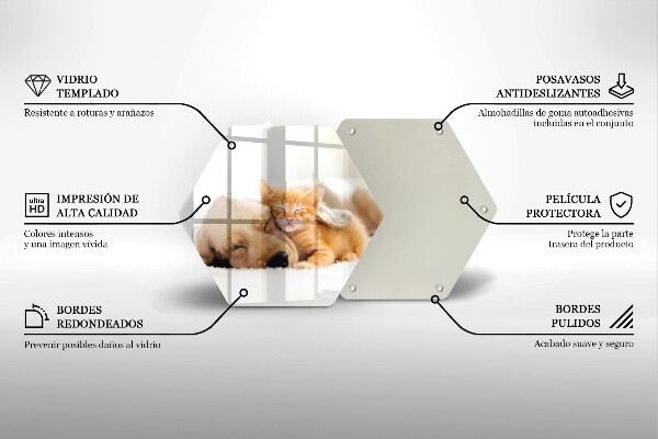 Tabla de cortar de vidrio Animales perro y gato