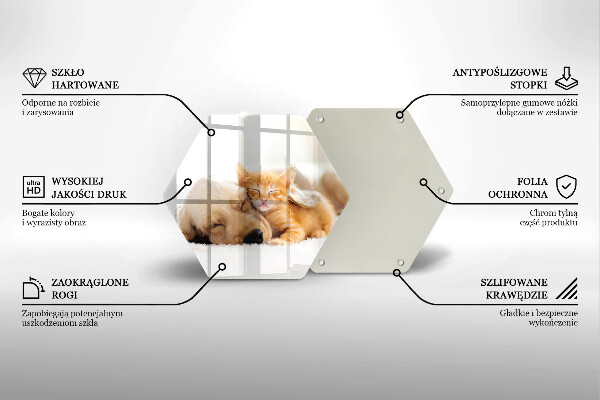 Tabla de cortar de vidrio Animales perro y gato