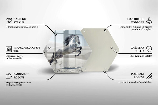 Tabla de cortar de vidrio Corcel caballo blanco