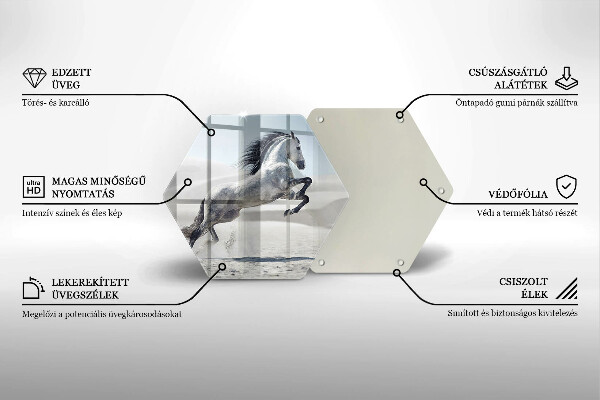 Tabla de cortar de vidrio Corcel caballo blanco