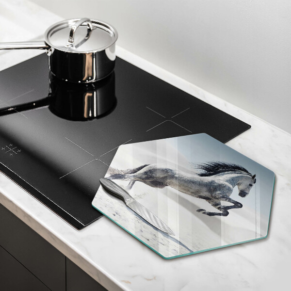 Tabla de cortar de vidrio Corcel caballo blanco