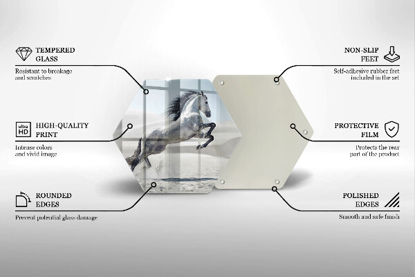 Tabla de cortar de vidrio Corcel caballo blanco
