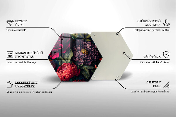 Tabla de cortar de vidrio Hermosas flores