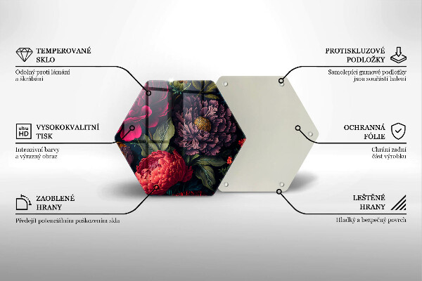 Tabla de cortar de vidrio Hermosas flores