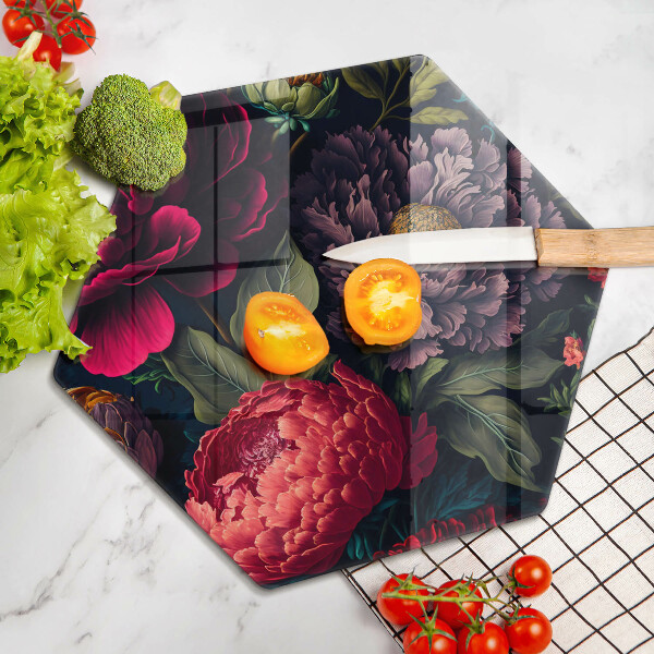 Tabla de cortar de vidrio Hermosas flores