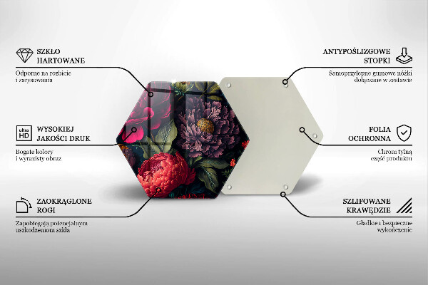 Tabla de cortar de vidrio Hermosas flores