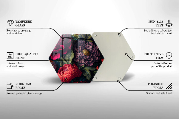 Tabla de cortar de vidrio Hermosas flores