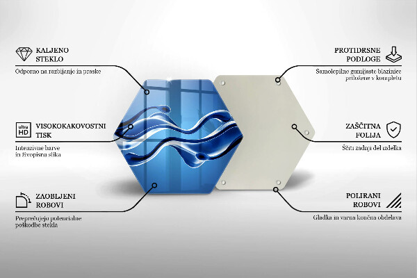 Tabla de cortar de vidrio Abstracción de fluidos