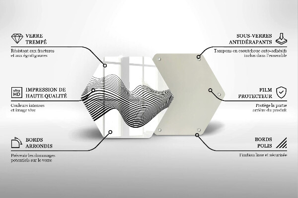 Tabla de cortar de vidrio Abstracción lineal