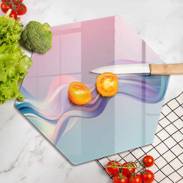 Tabla de cortar de vidrio Abstracción pastel