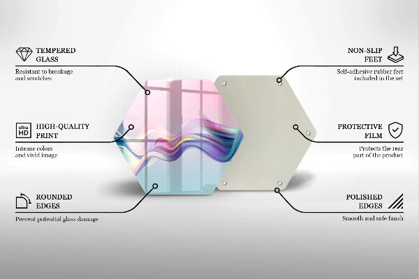 Tabla de cortar de vidrio Abstracción pastel